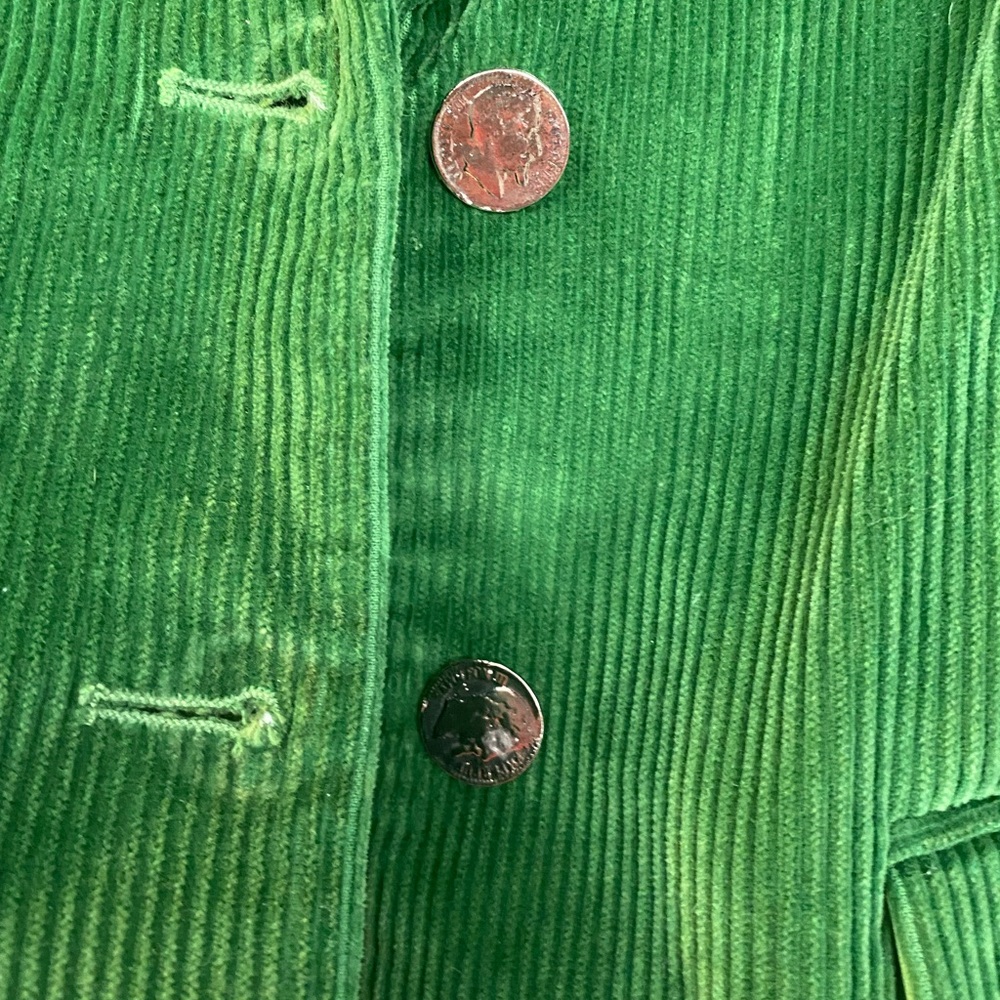 Alice + Olivia structured green corduroy elbow patch 2-button jacket blazer LARG - Picture 4 of 7